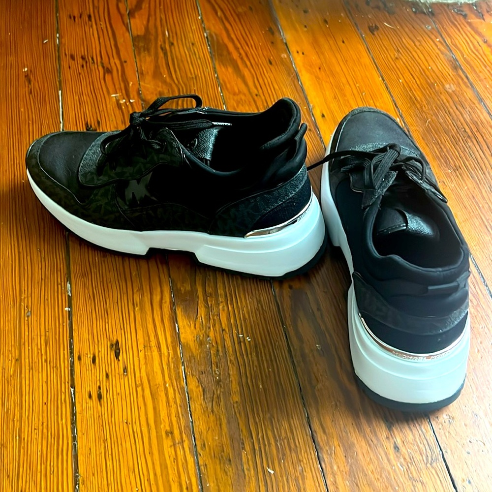 Michael Kors Logo Platform Sneakers with White Sole